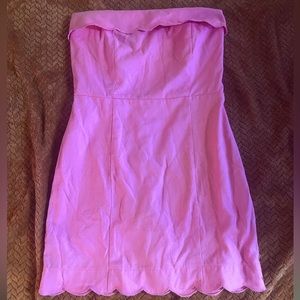 Strapless pink dress